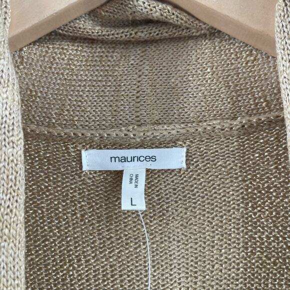 MAURICES Cardigan Sweater Size Large Western Fringe Longline Geo Duster NWT - Picture 5 of 16